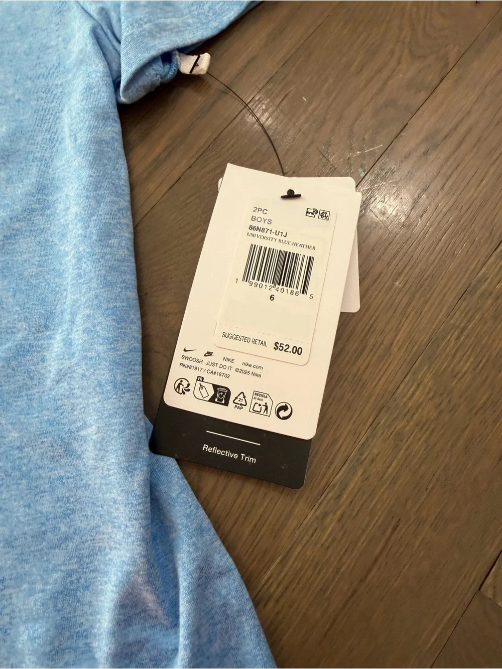 NWT Nike Light Blue Kids Short Sleeve Tee & Shorts Set size 6